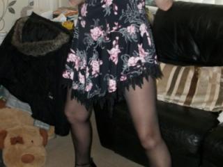 Wife black tights, dress & heels 4 of 12