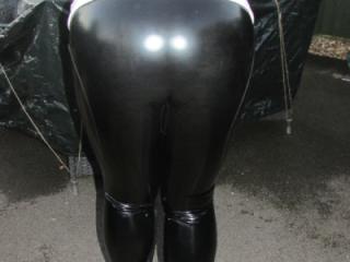 black pvc leggings