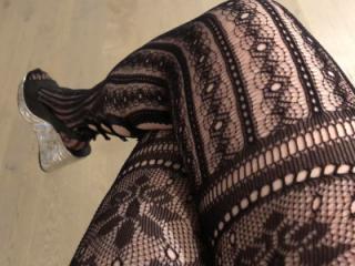 sexy stockings and blue lingerie 8 of 9