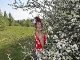 White Flowers Red Dress 16 of 19