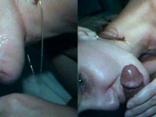 First time hubby filmed me giving a blowjob and getting a facial 16 of 17