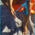 14th - In blue fishnet bikini...