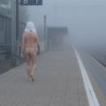 Nude at a railway station ZH Altstetten