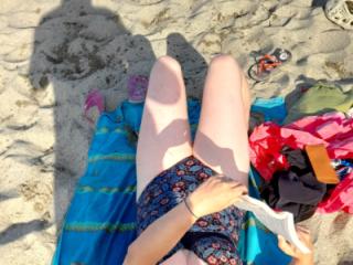 Eve in swimsuit on the beach this summer 6 of 8