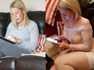 Sext UK Slut Posing in White Stockings 18 of 20