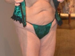 Sex in Emerald Green Satin Bustier and Thong 16 of 19