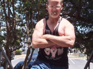 Exhibiting my small muscle. 1 of 4
