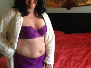 Wife in her purple outfit 2 of 8