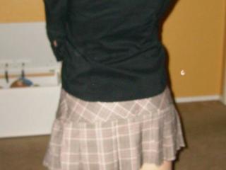 My hot 30 year old wife .... Thigh highs and plaid teaser (from 2005) 3 of 13