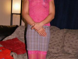 Skirt and pink see thru shirt 3 11 of 20