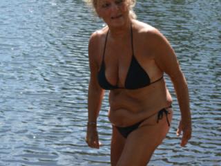 Black Bikini on Black River 8 of 20
