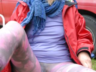Lisa public in phantyhose, no bra 12 of 17