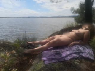 Nudist wife by the lake 4 of 18