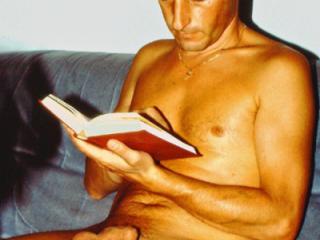 reading and posing naked