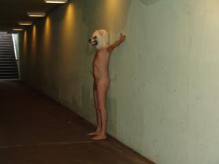 Nude at a railway station 3 of 15