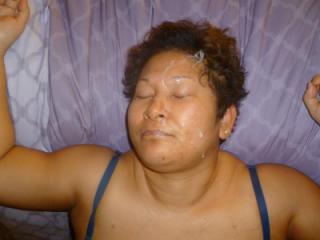 Asian wife facial 3 of 5