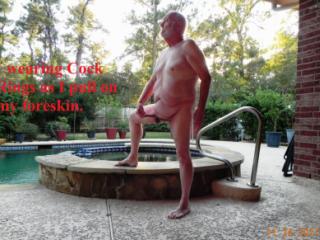 24 Nov 2017 Nude on the patio wearing a cock ring 5 of 18