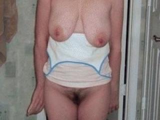 Saggy tits and hairy pussy