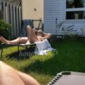 Naked Sunbathing with Legs!