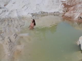 Bathing in white clay quarry 14 of 20
