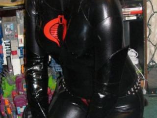 Eager to Choke on Your Cock in My Shiny Black Catsuit 3 of 15