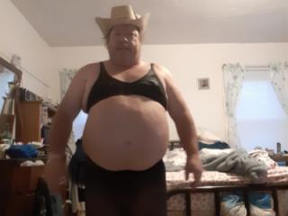 Cowboy hat nylons and bra 1 of 13