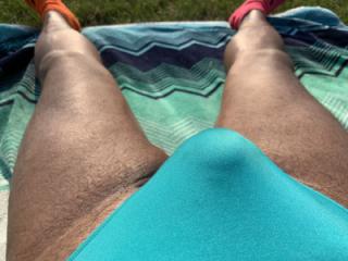My stinking sunbathing bulges. Would you like a touch or a tase? 15 of 20