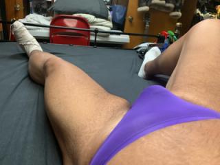 In Bed purple speedo bikini 7 of 11