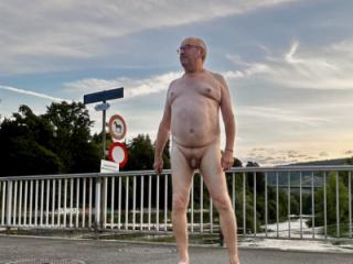 nude on a bridge in baden 1 of 20