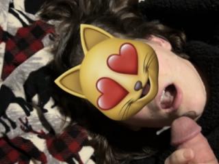 Covering kittens face in cum 3 of 9