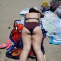 Young latina wife at the beach