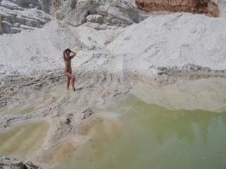 Bathing in white clay quarry 1 of 20