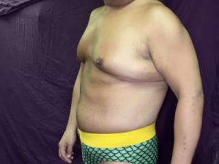 Namor Cosplay. Green scales bikini with yellow belt 7 of 14