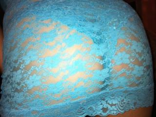 Turquoise under cover to reveal pussy lips 1 of 7