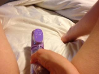 My wife playing with her rabbit vibrator 1 of 6