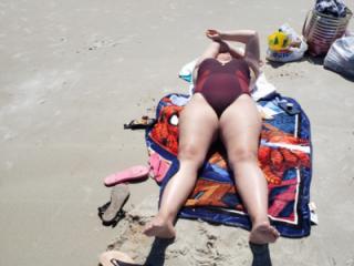 Young latina wife at the beach 1 of 8