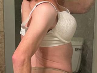 Before the shower in pantyhose