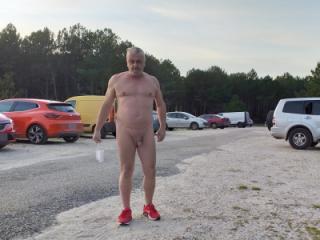 I go to the beach and I start naked from the parking lot