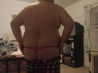 61old crossdressing  in thong and pj bottoms