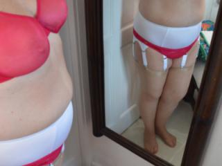 Red Sheer Bra & Thong 2 of 20