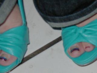 My Turquoise Peak Toe Heels
