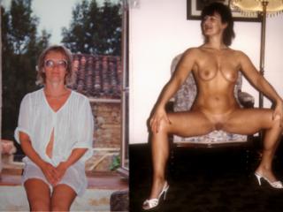 Shaved Yvonne dressed and undressed 7 of 8