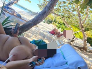 My wife's big tits and full figure on the beach 6 of 17