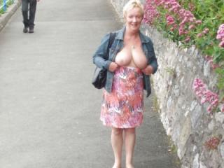 Flashing and naked outdoors