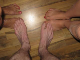 playing footsies with two young girlfriends 6 of 20
