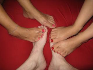 playing footsies with two young girlfriends 13 of 20