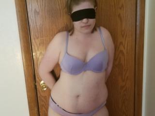Tied in light purple bra and panties. Cummed on face 5 of 18