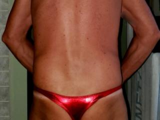New shiny red thong 3 of 19