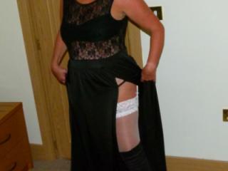white stockings under black dress 1 of 11