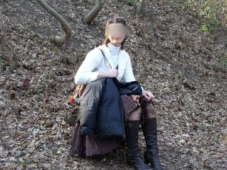 Young wife flashing in the city park 20 of 20